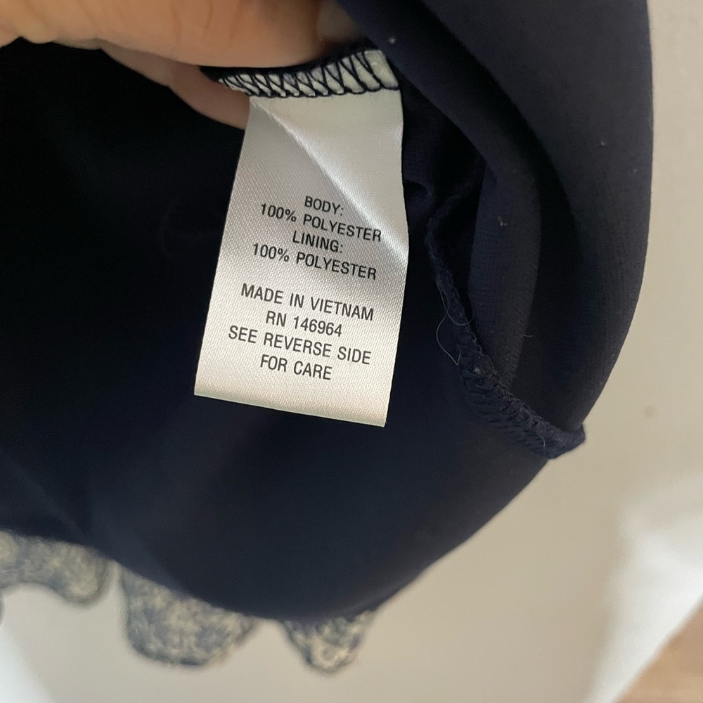 Robbie Bee Navy Chiffon Tiered Mini Dress - Picture 8 of 9